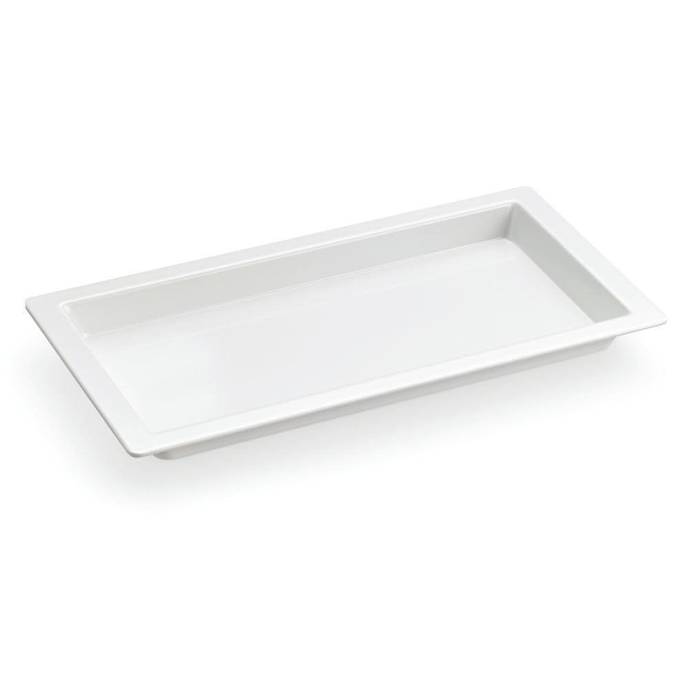 White Plastic Rectangular Tray - 12 7/8" L x 6 1/2" W x 1" H by HUBERT – Model H0302-WHITE
