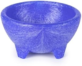 H.S. Inc NHS1006D-AZ Molcajete Mediano Doble, 10 oz., 4" Diameter x 2-1/2" Deep, Polypropylene, Blue Color, NSF Certified, Authentic Serving Bowl for Bars and Restaurants, 24 Pack
