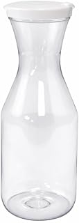 CAC Poly DCTL-10 Plastic Beverage Decanter with Cover, Clear 1 Qt.