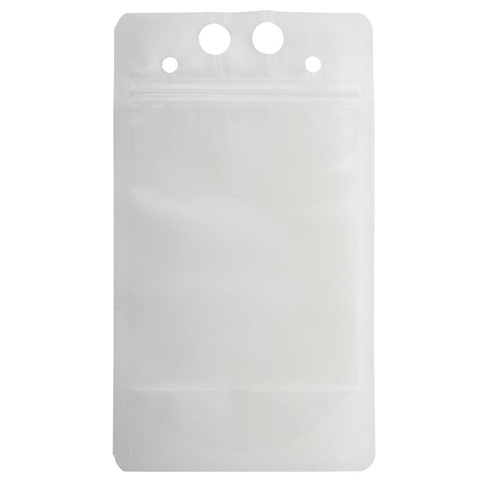 Translucent 16 Ounce To-Go Beverage Pouch- 100 / PK by Tablecraft – One Size, 16.0 fluid_ounces, Polyethylene (PE), Clear, Pack of 100