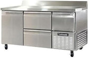 CRA60-BS-D Refrigerated Base Worktop Unit, 60" W, With Backsplash & Drawers