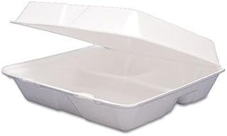 DART Foam Container, Hinged Lid, 3-Comp, 9 1/2 x 9 1/4 x 3, 200/Carton 8.375