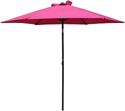 St. Kitts Aluminum Tilt and Crank 8-foot Outdoor Umbrella, Bery Berry