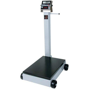 NTEP Digital Receiving Scale 1000lb x 0.5lb/ 440kg x 0.2kg 19" x 28" Platform by Detecto – 40"L x 25"W x 8"H, Alloy Steel, Gray, Model 8852F-185B