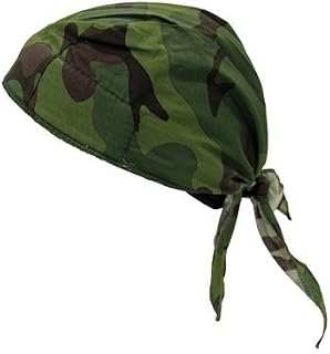 OccuNomix TN6-JFL Jungle Camouflage Tuff Nougies 100% Cotton Deluxe Doo Rag Tie Hat with Elastic Rear Band (1/EA)
