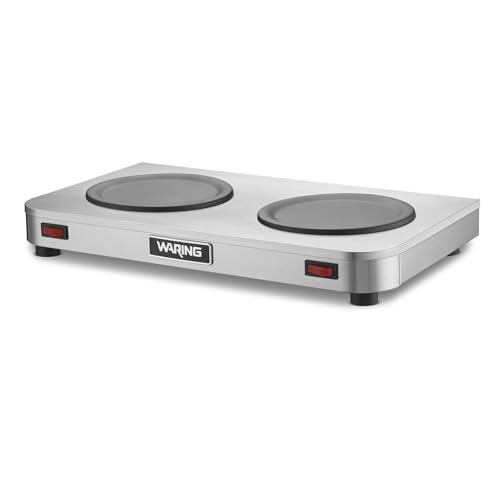 Waring Double Plate Step Up Warmer / Double Burner / Silver Beverage Warmers