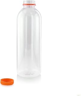 PacknWood 210BOUT502 16.9 oz Round Pet Bottle with Orange Cap - 150 Piece
