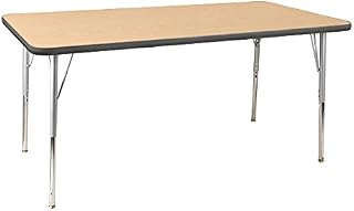 Learniture Adjustable Height Classroom Activity Table, Rectangle Activity Table for School and Home, 24" D x 60" W x 30" H, Maple/Graphite