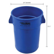 Commercial Round Trash Can by Global Industrial – 44 Gallon, 44.0 gallons, Polyethylene Resin, Blue, Model XDW-44BL