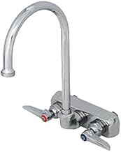 T&S Brass B-1146-XS Work Board Faucet, Wall Mount, 4" Centers, Swivel Gooseneck, Lever Handles, 2" Shanks