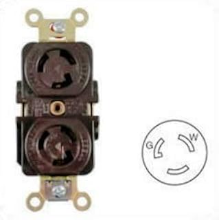 Hubbell HBL4700, 15Amp (15A) 125V NEMA L5-15 Female Duplex Twist-Lock Receptacle