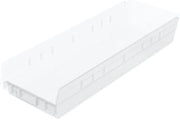 Akro-Mils 30164 Heavy Duty Plastic Shelf Bins, 24"x 6.5"x 4", Clear, 6-Pk