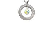 Crystal Clear AB Channel Drop Custom Engraved Affirmation Ring Necklace by Delight Jewelry – Crystal, white, Model 1703-NAF-F1591-C6506-F2409-CUSTOM