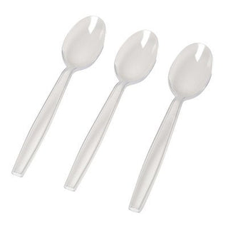 Flairware Heavy Duty Boxed Disposable Plastic Spoon (1000/Case) Color: Clear