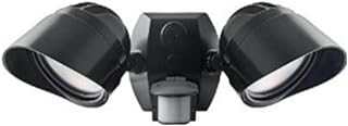 RAB Lighting SMSBULLET2X12NA LED Motion Sensor Flood Light, Outdoor Security Light Dual Head, Hardwired Motion Activated Floodlight, Adjustable 12W-24W, 3000K-5000K CCT, Bronze
