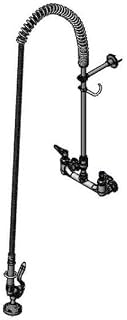T&S Brass B-0133-V-B-68H Easy Install Pre 8" Wall Mount with 68" Flex Hose, Vacuum Breaker and B-0107 Spray Valve