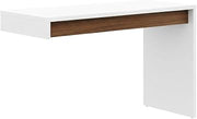 Reversible Desk Panel for Home Office, White and Walnut, Modern Office Desk Accessory, Durable Melamine and Laminate Finish