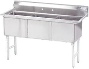 Fabricated Bowl 77" x 30" Triple 3 Compartment Scullery Sink