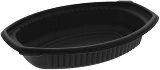 PACTIV TFPP Black Oval Casserole Base, 12 Ounce Capacity - 250 per case.