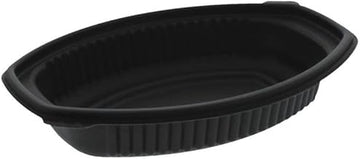 PACTIV TFPP Black Oval Casserole Base, 12 Ounce Capacity - 250 per case.