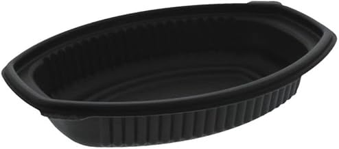 PACTIV TFPP Black Oval Casserole Base, 12 Ounce Capacity - 250 per case.