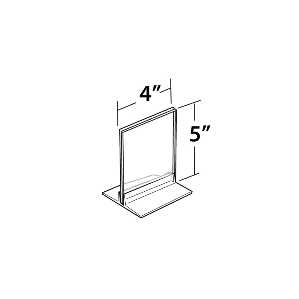 4-Inch by 5-Inch Vertical or Horizontal T-Strip Acrylic Sign Holder by Azar Displays – Acrylic, Clear, Pack of 10, Model 102729