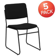 Flash Furniture Black Fabric/Black Frame / Set of 5 / Contemporary Stacking Chairs