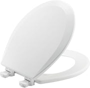 Bemis 500EC Durable Wood Toilet Seat with Easy Clean Hinges, Made in USA, Round, White, 6-Pack