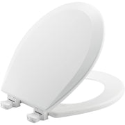 500EC Durable Wood Toilet Seat with Easy Clean Hinges by Bemis – Round, Wood, White, Pack of 6, Model 7B500EC6P 000