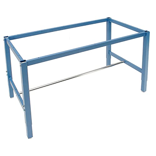 Workbench Frame-Blue by Global Industrial – 27.56"L x 93.63"W x 4.5"H, Steel, Blue, Model 249604BL
