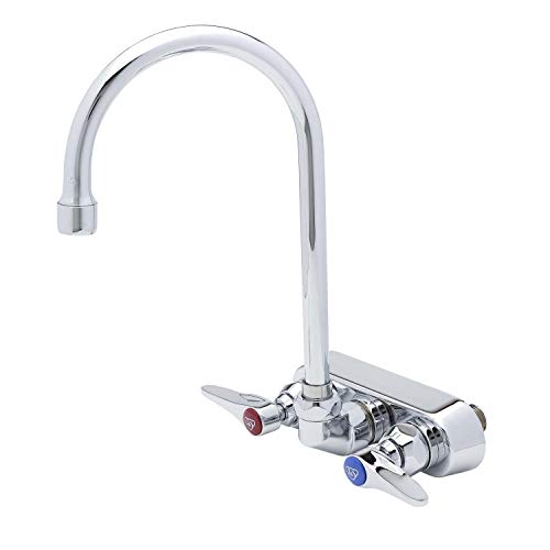 T&S Brass Chrome / 13.5"L x 8.75"W x 11"H / Industrial Touch On Kitchen Sink Faucets