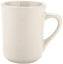 CAC TM-8-W American White (Ivory / Eggshell) Wide Rim 8 oz. Rolled Edge China Coffee Cup / Mug - 36