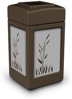 Commercial Zone 733962 Precision Series 42-Gal Trash Can with Panel Color: Brown