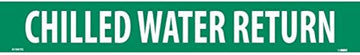 Pipe Marker - Pressure-Sensitive - Chilled Water Return, 25 PK, GRN, for Pipe Over 2-1/4",14"W
