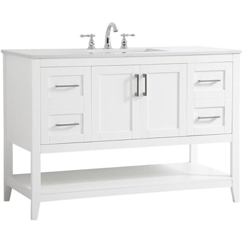 Elegant Decor 48" - Single / Brushed Nickel,white / Traditional Bathroom Vanities