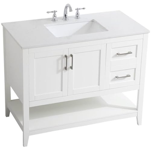 Elegant Decor 42" - Single / White / Traditional Bathroom Vanities