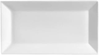 CAC China KSE-34 Kingsquare Super White 8.5" x 4.5" Platter - 24 / CS
