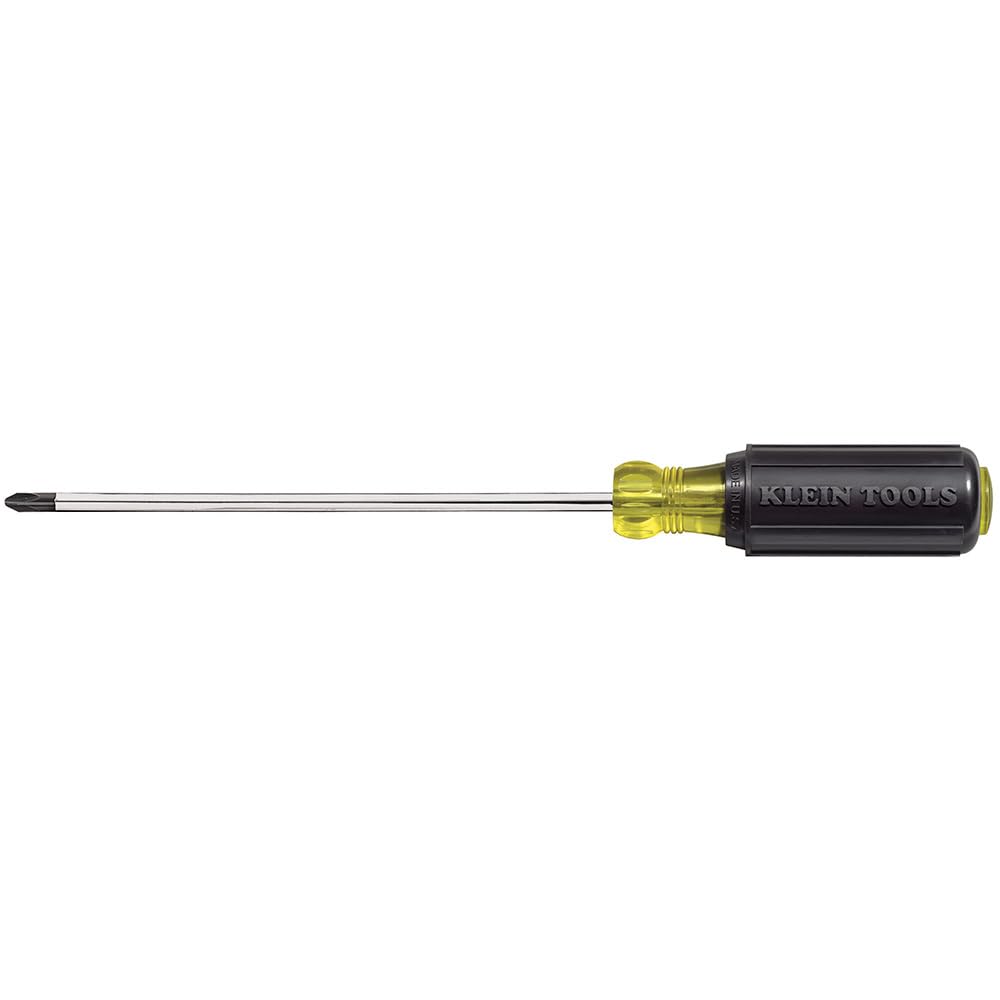 PH2 Phillips Screwdriver 7-Inch Round Shank by KLEIN TOOLS – 7-Inch, Alloy Steel, Black, Model 6037