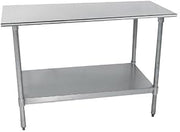 Value Series TT-246-X Stainless Work Table w/Shelf, 72" W, 24" D