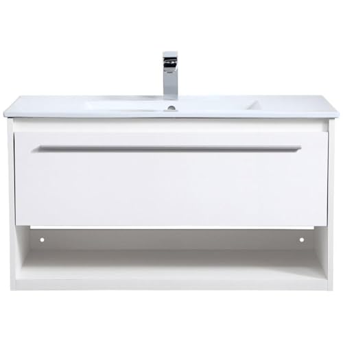 Elegant Decor 36" - Single / Brushed Nickel,white / Modern Bathroom Vanities