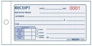 Rediform Money Receipt 2/Part Collection Forms 20 EA/BX