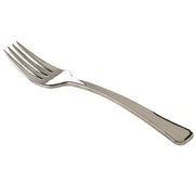 600 7" Glimmerware Elegant Disposable Plastic Silverware Salad Forks Sterling Silver Flatware Silver Look Looks Like Silver C