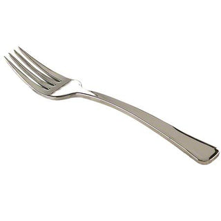 600 7" Glimmerware Elegant Disposable Plastic Silverware Salad Forks Sterling Silver Flatware Silver Look Looks Like Silver C