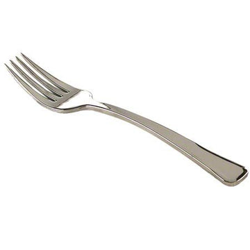 600 7" Glimmerware Elegant Disposable Plastic Silverware Salad Forks Sterling Silver Flatware Silver Look Looks Like Silver C