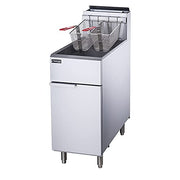 Natural Gas Commercial Floor Deep Fryer with 4 Tubes Burners 50lb by Dukers – stainless steel, Model DCF4-NG