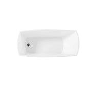 67" Soaking Single Slipper Bathtub - Glossy White/Black by Elegant Kitchen and Bath – Acrylic, White, Model BT21267GW-MBK