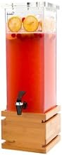 Rosseto LD112 Bamboo Base Rectangle Beverage Dispenser, 2-Gallon