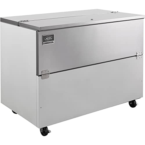 Nexel Mobile Milk Cooler by Global Industrial – 30.6"L x 49"W x 40"H, 18.0 quarts, Stainless Steel, Model MC-49-HC