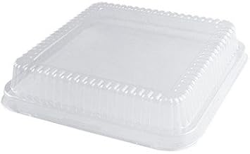 Clear Plastic Dome Lid for 8" Square Aluminum Container - 250 per case