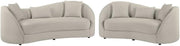 Contemporary Sofa & Loveseat Set in Light Gray Fabric